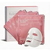 Bio Collagen Mask, Hydrogel Overnight Masks - Deep for Radiant Glass Skin Glow, Night Wrapping Face Mask, 5 Pcs
