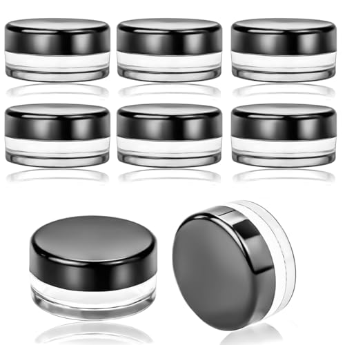 AIYVELU 8 pezzi contenitori per cosmetici, contenitori da viaggio trasparenti da 5 grammi, contenitori per cosmetici barattoli di plastica trasparenti per creme, balsami per labbra e campioncini