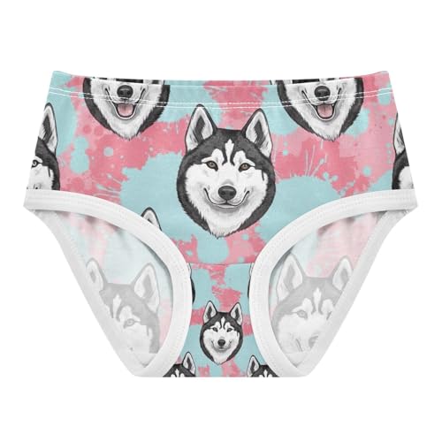 Black White Husky Dog Cotton Toddler Underwear, Kids Underwear Girls, 2T–8 Years