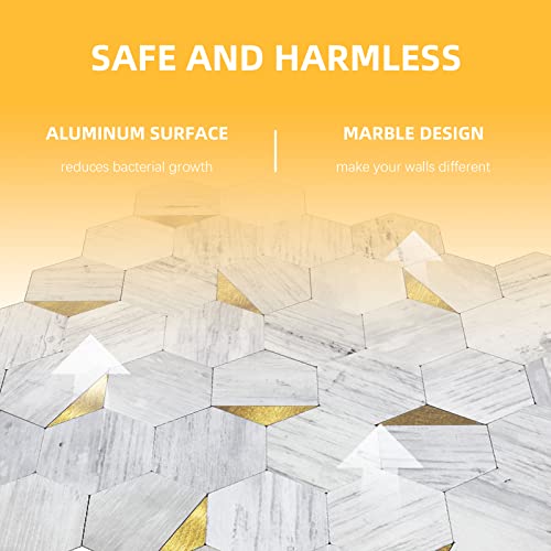 Midcard 10 Seamless Hexagonal Tiles With Peel And Stick Backsplash, Pvc Mosaic Tiles For Kitchens And Bathrooms #TOP4