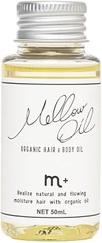 Official m+ M+ Melo Oil, 1.7 fl oz 50 ml Over 99.7% Natural Ingredients, Wet Texture, Smooth Hair Styling, Hair Oil, Salon Exclusive