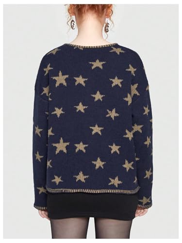 Women's 2025 Star Cardigan Button Down Goth Sweater Vintage Cardigans Casual Hippie 70‘s Tops Coat with Pockets2