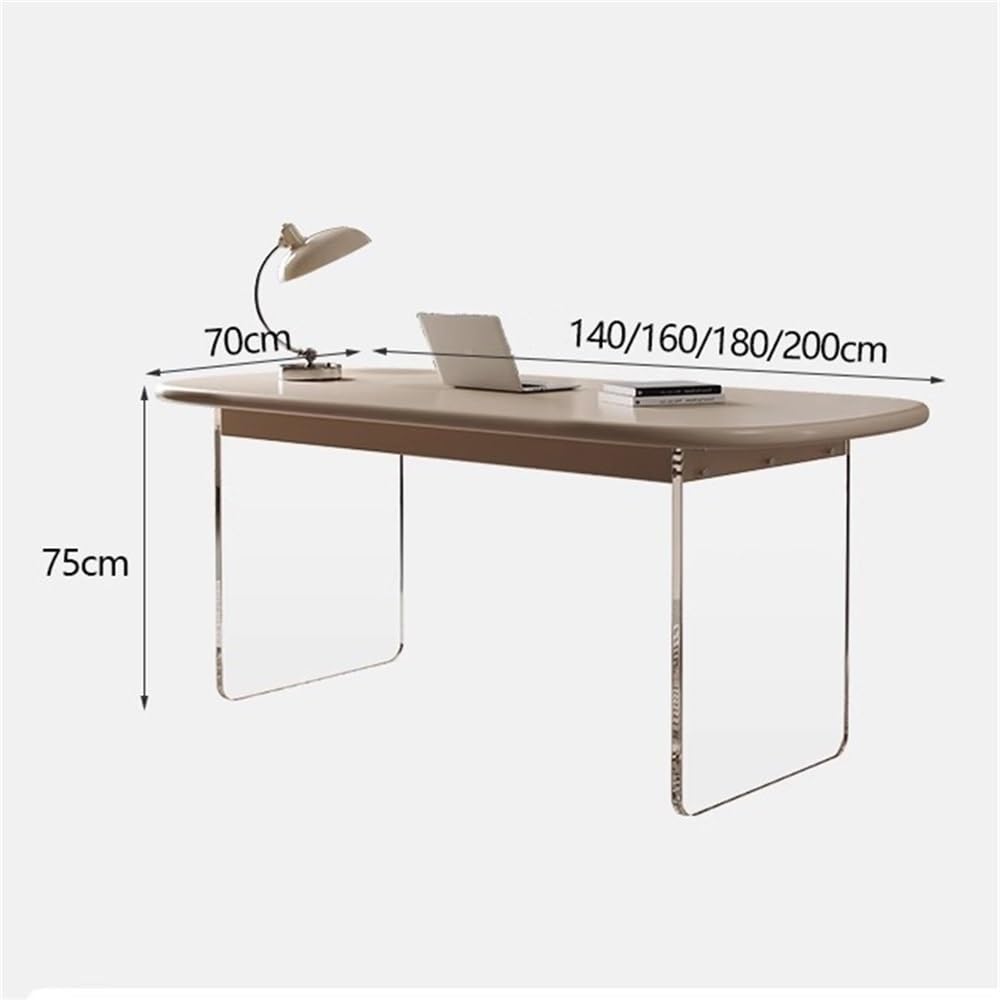 Acrittura Workstation bianca con gambe in acrilico trasparente