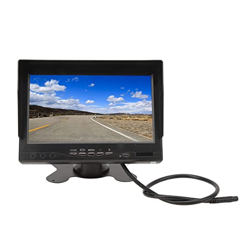 Backup Camera Monitor, 7 Inch Digital TFT LCD Car Color Rear View Monitor Screen Dc 9V to 35v Parking Reverse Camera Display with Sun Visor and Video Input for Car Suv Van Truck ()