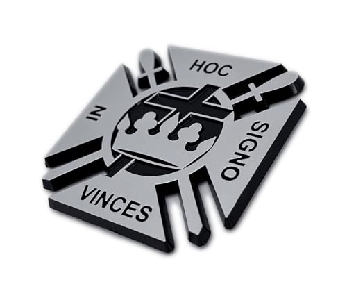 Image of Elektroplate Knights Templar Cross and Crown Chrome OEM Chrome Emblem for Cars, Trucks, and All Auto | Universal Fit at 2.6 inch x 2.6 inch | Weatherproof