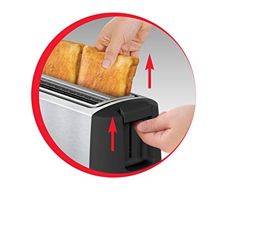 Moulinex Subito 4 Toaster, 2 Long Slots, 1700 W, Eco Mode, Thermostat 7 Positions, Bread Centring LS342D10, Stainless Steel - Image 4