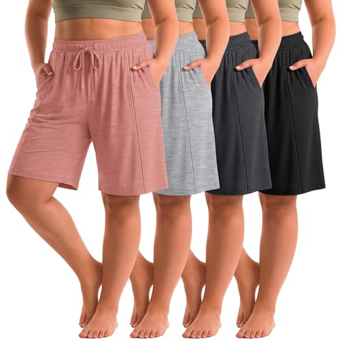 JoyMotion - JoyMotion 4 Pack Women's Plus Size Bermuda Shorts, 4-Color, XX-Large - Best Deal on Amazon