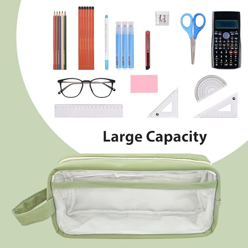 Image of Large Capacity Pen Bag, Organizer, Multiple Compartments, Water Resistant, for Office, Travel, Arts and Crafts(BLUE)