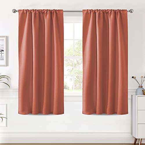 Image of H.VERSAILTEX Blackout Curtains Thermal Insulated Window Treatment Panels Room Darkening Blackout Drapes for Living Room Back Tab /Rod Pocket Bedroom Draperies (2 Panels, Orange, 42 x 63 Inch)