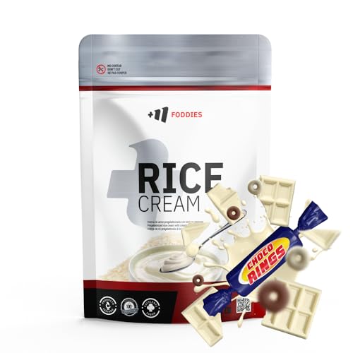 MASmusculo - Crema de Arroz - en Polvo - Bote de 2 kg - Fuente de Carbohidratos - Saciante del Apetito - Ideal para Mezclar con Proteína - Chocolate Blanco con Choco Rings