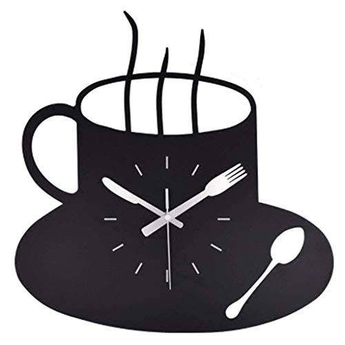 Horloge murale de tasse à café étanche pour une cuisine moderne et animée