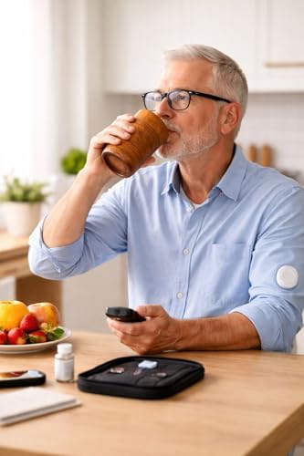 Image of Jamun Wood Glass for Diabetes & Sugar Control | Ayurvedic Vijaysar Wooden Tumbler | Natural Herbal Drinking Cup for Blood Sugar Balance & Healthy Living