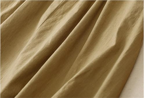 Shanghai Story Women's Casual Cotton Line Skirts with Pockets A Line4