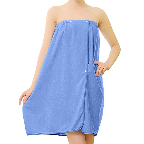 Lu's Chic Women's Shower Wrap Towel Spa Soft Bathrobe Lightweight Terry Body Beach