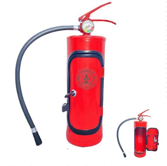 My Cave My Rules Gift Can Bar Set Fire Extinguisher, Novelty Metal Fire Extinguisher Mini Bar Wine Cooler, Simulation Fire Extinguisher Shape Hidden Liquor Bottle Holder Storage (Red)