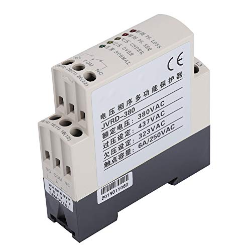 ANKROYU JVRD-380 Monitoring Relay, Plastic Phase Sequence Protect Relay, Monitoring Control Device, Phase Sequence Relay for Industrial Machine Tool