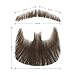 Fake Mustache & Fake Beard, Handmade Human Hair Mustache Invisible Lace Design for Daily Use, Role-Playing, Drama, Halloween, Fashion Parties and Any Venue, Highlighting Personal Style (Brown)
