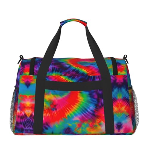 Colorful Tie Dye pattern print Overnight Bags for Women and Men Shoulder Bag Carry On Bag for Traveling Travel Essentials2