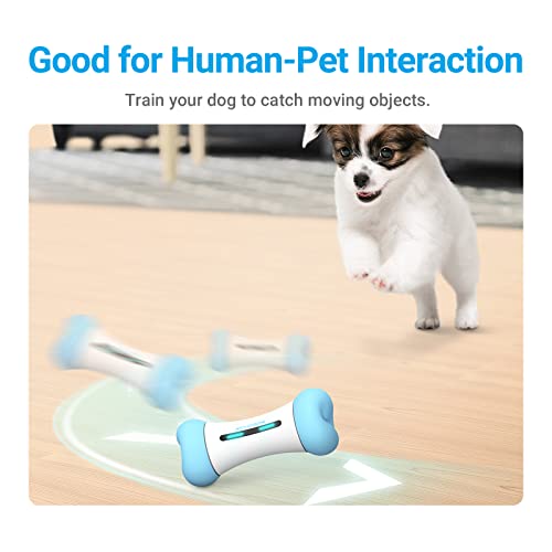 Cheerble Wickedbone Smart Interactive Dog Toy, Automatic Moving Bouncing Rolling Toy Bone Shape, App Remote Control Pet Toy For Dog & Puppy, Blue #TOP2