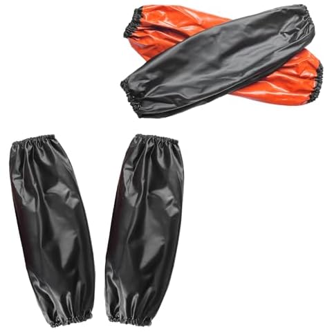 Yzurbu 2 Pairs PVC Arm Sleeves Covers, Waterproof Oilproof Sleeves Protector, Protective Arm Oversleeves with Elastic Cuffs Cover