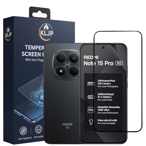 Image of Gorilla Tempered Glass for Redmi Note 15 Pro (Pack of 1) With Installation Kit | Edge to Edge Coverage | Black