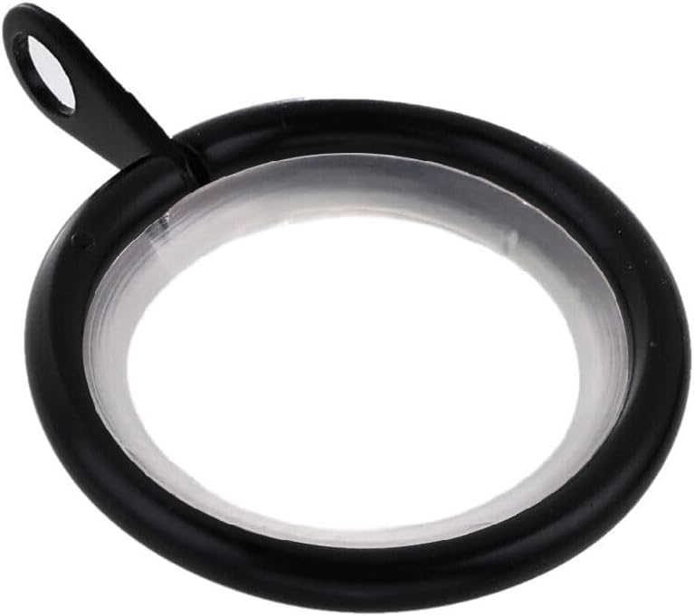 Lister Cartwright 28mm Curtain Rings Obsidian Black Metal (Rings with Insert(10x Curtain Rings))