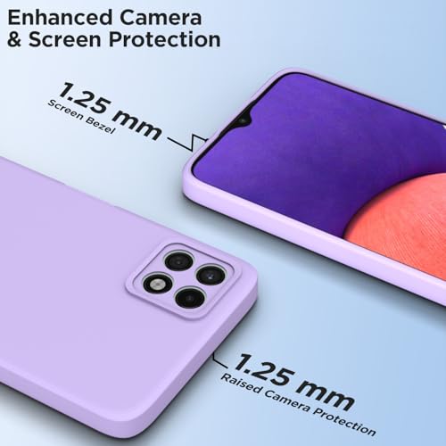 Image of Outlouders Back Cover for Samsung Galaxy A22 5G / F42 5G | Camera Protection | Durable Soft Matte Silicone Bumper Case (Purple)