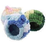 HANABASS Casa Nido para Pájaros Cálido de Felpa Suave 3 Unidades Verde Rosa Azul para Jaula Cama Tipo Jaula para Periquitos y Cacatúas Refugio Acogedor Invierno para Aves Pequeñas