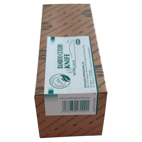 Bambus-Besteck (Messer), Bambusmesser, 17 cm, natürliches Einweg-Besteck, Geschirr für Veranstaltungen, Picknicks, Partys, umweltfreundliche Küchenutensilien, 100 % natürlicher Bambus, 100 Stück