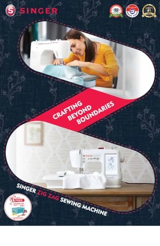 Image of Singer FM Elegance Sewing Machine | 36 Stitch Patterns | Auto Needle Threader | Stitch Length & Zig Zag Width Control | Portable Electric Sewing Machine (White & Blue)