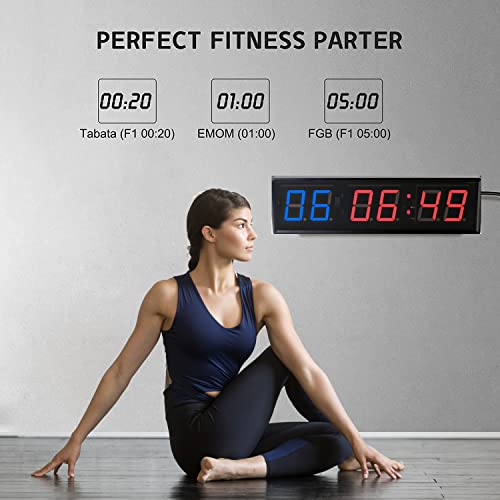Gym Timer For Home With Remote,Ktzon 1.8" Metal Gym Clock Led Workout Clock Timer,Crossfit Timer Clock For Gym Exercise Timer,Interval Timer Clock Stopwatch With Buzzer,Tabata Timer Countdown Timer. #TOP4