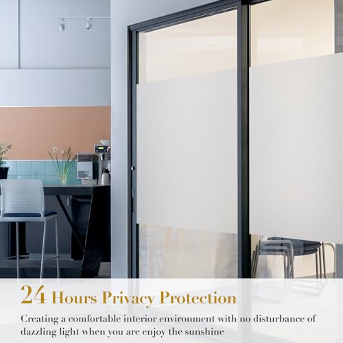 Niviy OO9026-JD4 Etched Privacy Window Film Frosted Glass Static Cling Non Adhesive Window Frost Film For Home Office thumb #1