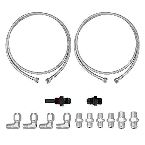 Tikscience Flexible Ss Braided Transmission Cooler Hose Line Fit For Ford C4 - C6 - Aod, For Gm Chevy 1996 And Newer 4L80E, For Turbo 350/ 400/ 200 - 200R4/700R4 - 4L60 - 4L60E - 4L65E #TOP1