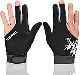 Man Woman Elastic 3 Fingers Show Gloves for Billiard Shooters Carom Pool Snooker Cue Sport - Wear on The Right or Left Hand 1PCS (Gray, L)