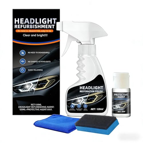 10X Brighter Headlight Restoration Kit - Pro Grade Headlight Cleaner & Sealant,...