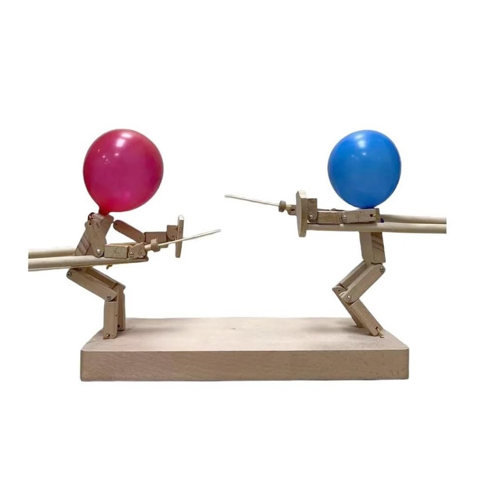 Namvo Balloon Bamboo Man Battle - Juego de esgrima de Mesa de Madera para Dos, Incluye 100 Globos, Divertido Duelo Interactivo con Amigos, Ideal para reuniones sociales y Eventos