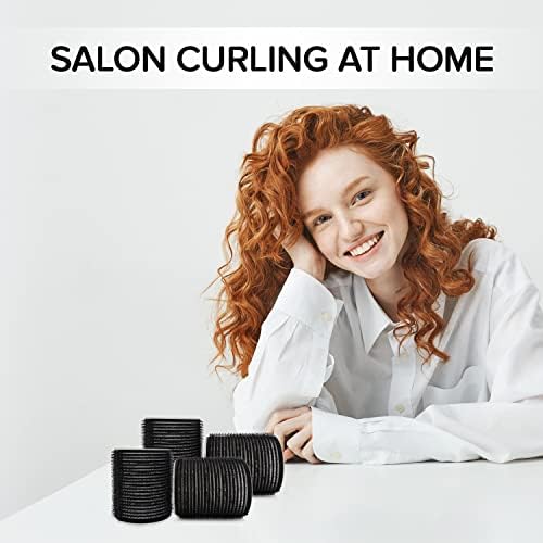 4pk Hair Rollers - Self Holding Rollers, Gripping Sticky Rollers, Self Grip Salon Hairdressing Curlers DIY Curling Tool (Black)