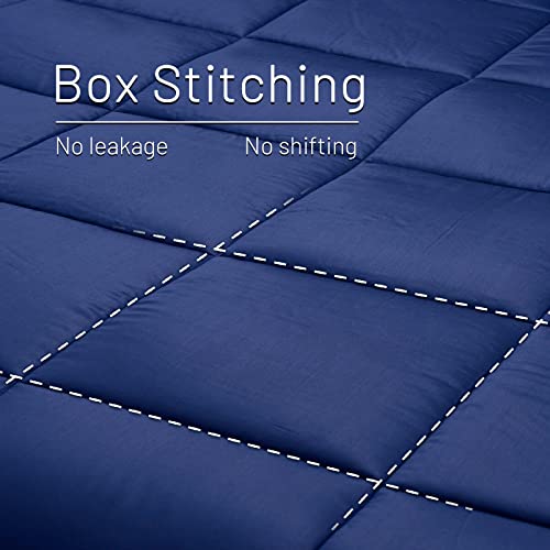 Nexhome Pro Organic Natural Bamboo Cooling Comforter,Navy Blue Queen Lightweight Down Alternative Cool Duvet Insert,Summer Bedding Duvet Quilt Cool For Hot Sleepers,8 Corner Tabs(90"X 90") #TOP5