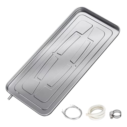 YPIOUREN Condensate Drain Pan, Air Conditioner Pans, Metal Drip Pan for Water Collection, Leak-Proof, Easy Install, for Split Units Heat Pump Systems(Stainless Steel,100x47cm/39x18.5in)