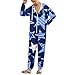Onesie Pajamas for Man Woman Long Sleeves Blue Stars Fashion One-Piece Cosplay Hooded Zip Up Sleepwear 4XL