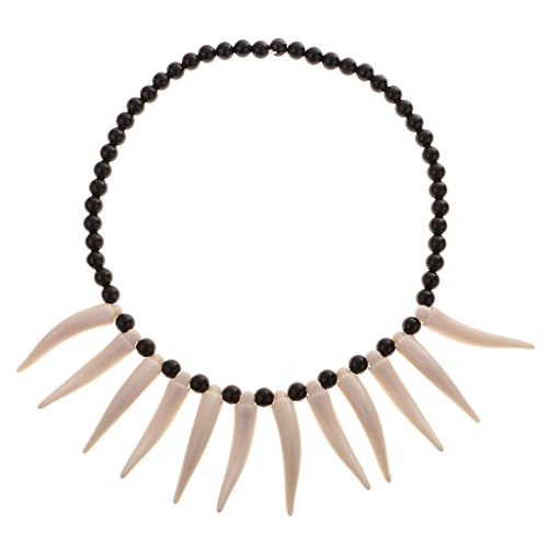 Preisvergleich Produktbild Neuheit Künstliche Tusk Horn Perlen Tribal Tooth Necklace Party