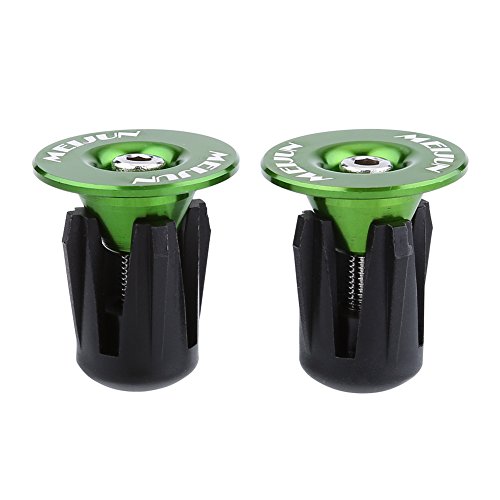 2pcs Cycle Handlebar Cap, Aluminum Bicycle Handlebar End Plugs Bike Bar End Plugs for Most Bicycles Road Bike(Green) - Image 2