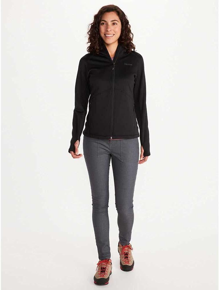 MARMOT Women's Olden Polartec Fleece Hoody - Breathable Stretch Fabric, Zip-Up Fleece Jacket with Hood & Thumbholes