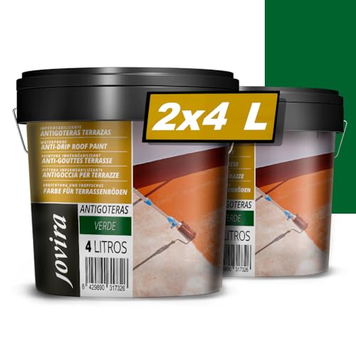 JOVIRA PINTURAS Peinture imperméable Terrasse Anti-fuite Caoutchouc élastique, peinture de terrasses empêche les fuites sur tous les types de toits et...