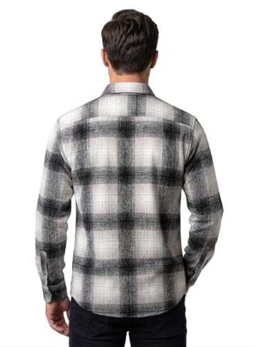 Image of DEEMOON Men's Cotton Blend Regular Fit Shirt | Full Sleeves Checkered Casual Button-Down Shirt for Men (Available in Plus Size)