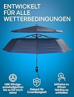 Repel Regenschirm Klein, Sturmfest, Kompakter, Robuster Taschenschirm Automatik, Sturmfest, Reise Regenschirm, Leichtes, Starkes Fiberglasgestell, Wasserdicht - Für Rucksack & Handtasche – Ansicht 2