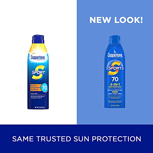 Coppertone SPORT Continuous Sunscreen Spray Broad Spectrum SPF 70 (5.5 Ounce) (Packaging may vary) - Thumbnail 2