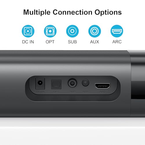 Image of Sound Bar with Subwoofer, 110W Sound Bar with Adjustable Deep Bass & 3 EQ Modes, Bluetooth /ARC /Opt /AUX Connect, Sound Bar for Smart TV