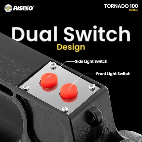 Image of RISING Tornado 100 Rechargeable LED Searchlight | 10W LED | 6000mAh Battery | 5 Lighting Modes | Emergency Side Light | USB-C Charging with Power Bank Option | Long-Range Visibility