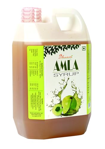 Image of Dhanvi Amla Ginger Syrup - 1 Litre | Gooseberry Awla Sharbat for Daily Use